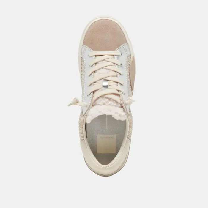 Dolce Vita Zina Plush Sneakers Stone Calf Hair Women Sneakers