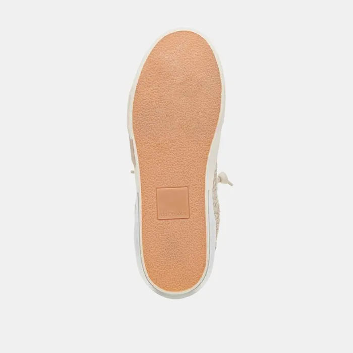 Dolce Vita Zina Plush Sneakers Stone Calf Hair Women Sneakers