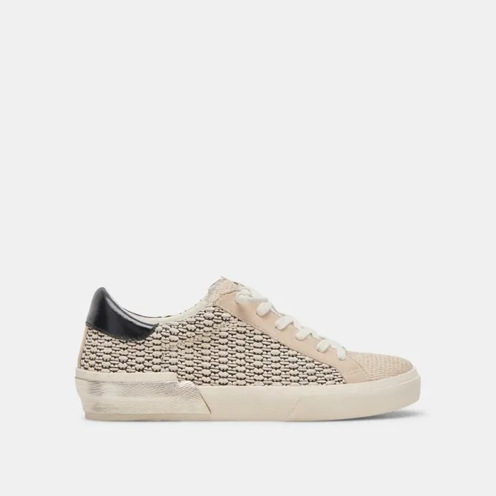 Dolce Vita Zina Sneakers Black Natural Raffia Women Sneakers