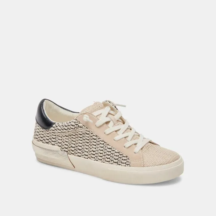 Dolce Vita Zina Sneakers Black Natural Raffia Women Sneakers