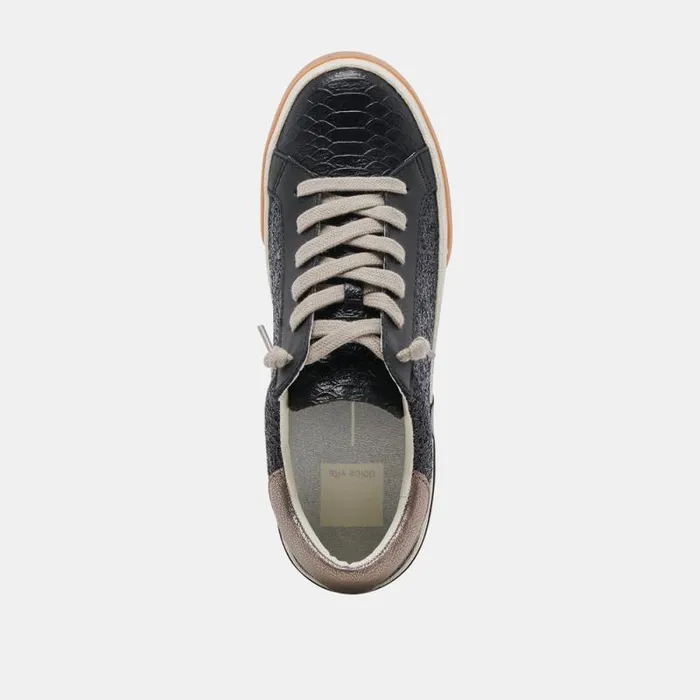 Dolce Vita Zina Sneakers Black Shimmer Glitter Women Sneakers