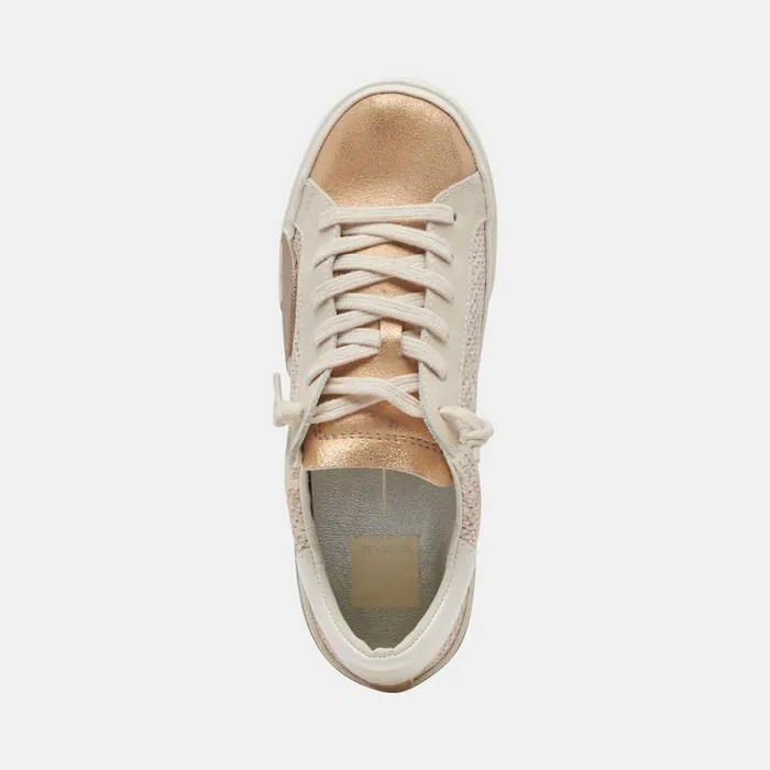 Dolce Vita Zina Sneakers Sand Embossed Leather Women Sneakers