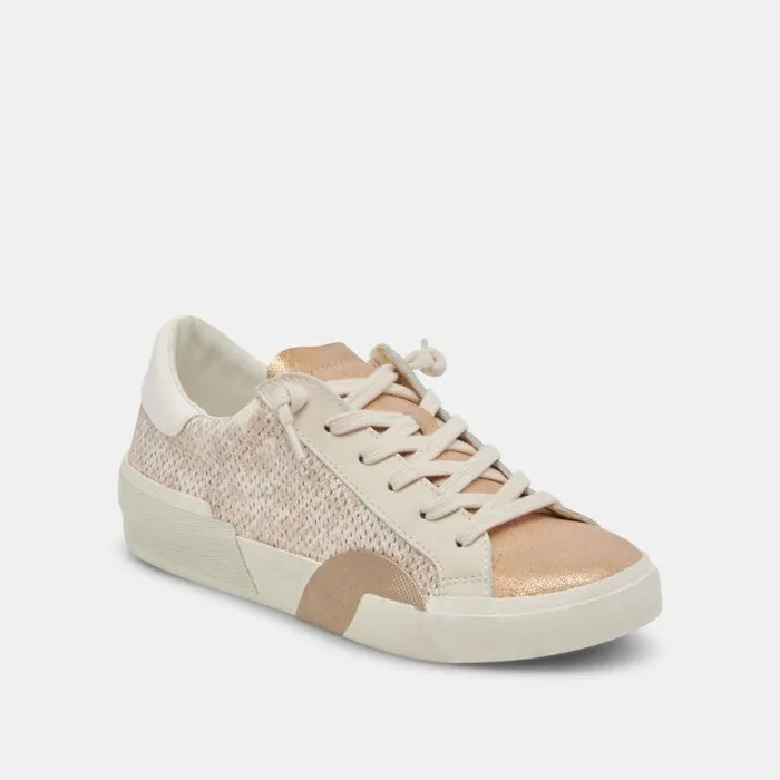 Dolce Vita Zina Sneakers Sand Embossed Leather Women Sneakers