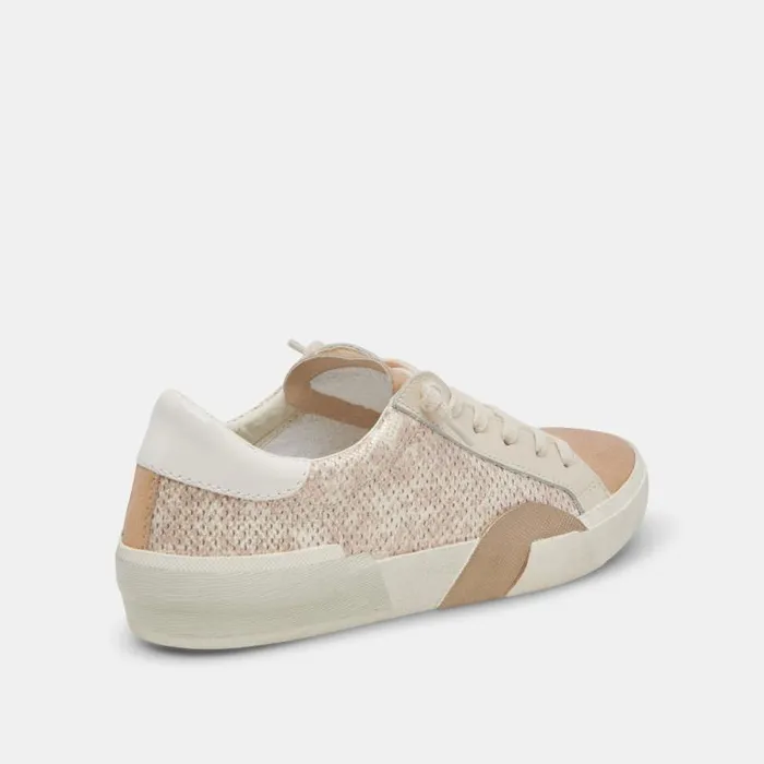 Dolce Vita Zina Sneakers Sand Embossed Leather Women Sneakers