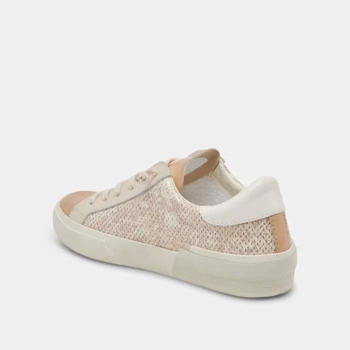Dolce Vita Zina Sneakers Sand Embossed Leather Women Sneakers