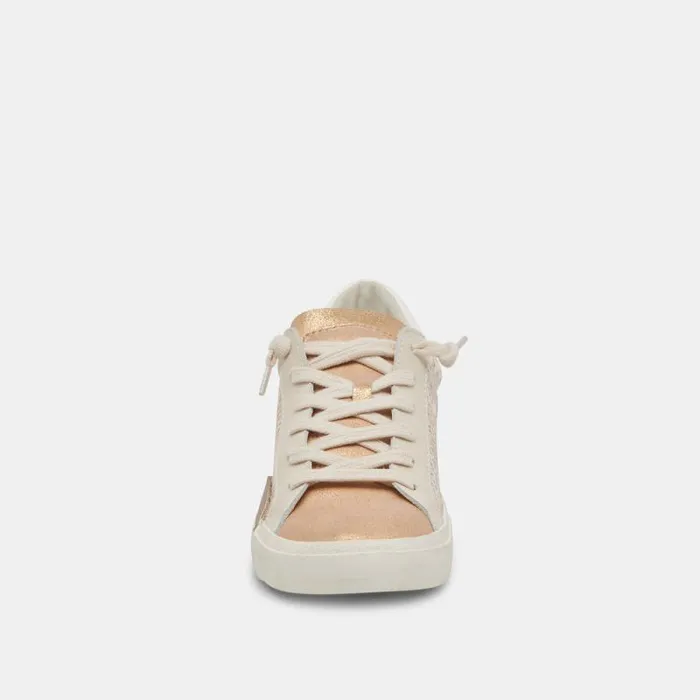Dolce Vita Zina Sneakers Sand Embossed Leather Women Sneakers
