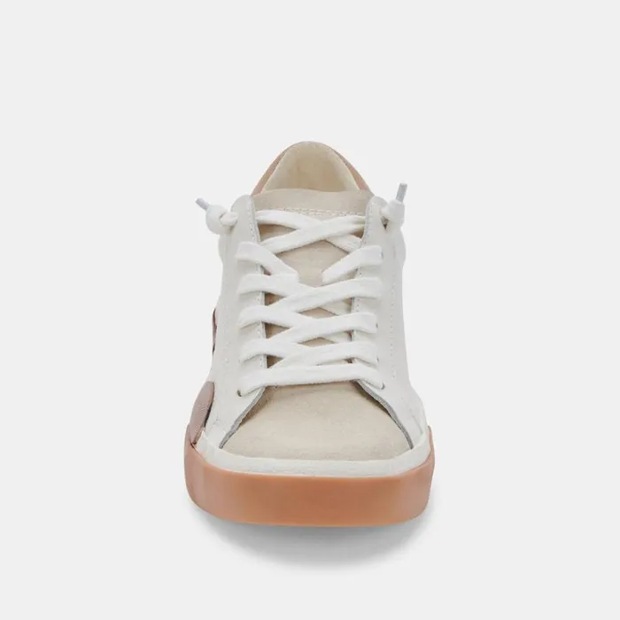 Dolce Vita Zina Wide Sneakers White Tan Leather Women Sneakers