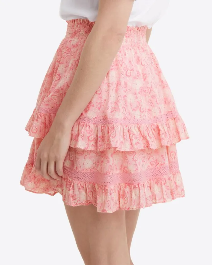 Draper James Bottoms and Skirts Women Pull On Ruffled Skirt In Pink Paisley