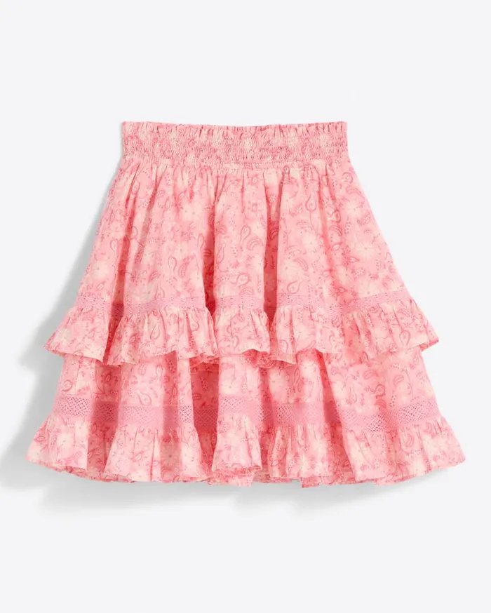 Draper James Bottoms and Skirts Women Pull On Ruffled Skirt In Pink Paisley