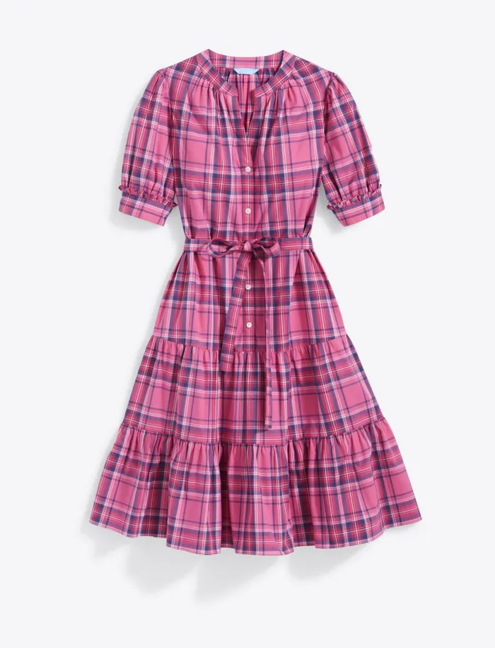 Draper James Dresses Women Loretta Shirt Dress In Pink Angie Plaid