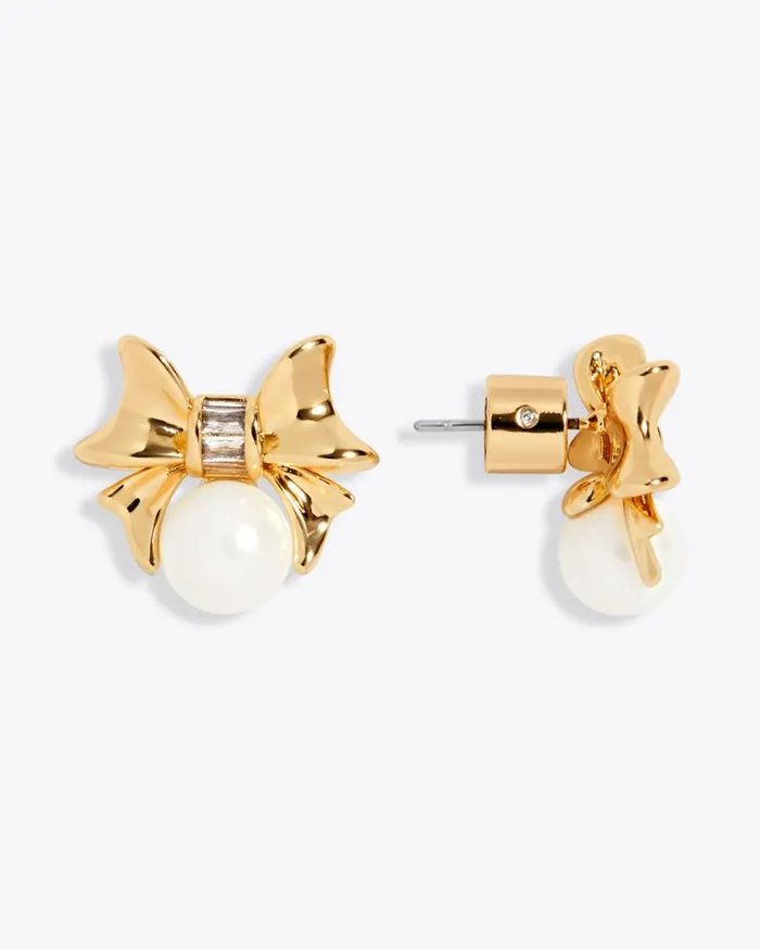 Draper James Extended Sizes Women Bow Pearl Studs