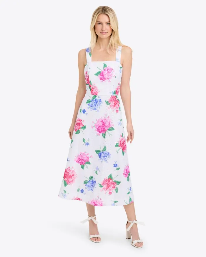 Draper James Extended Sizes Women Josephine Love Circle Dress In Printed Hydrangea Draper James Extended Sizes Women Josephine Love Circle Dress In Printed Hydrangea