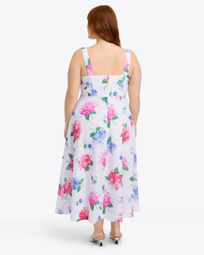 Draper James Extended Sizes Women Josephine Love Circle Dress In Printed Hydrangea
