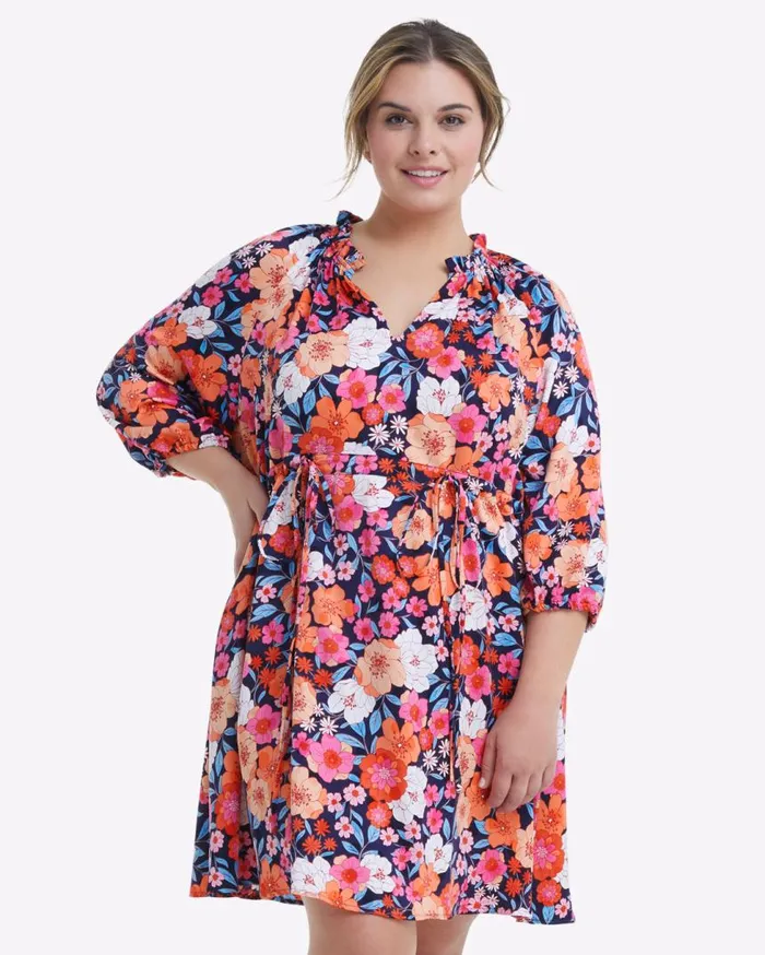 Draper James Extended Sizes Women Kellie Babydoll Dress In Wildflower Bouquet