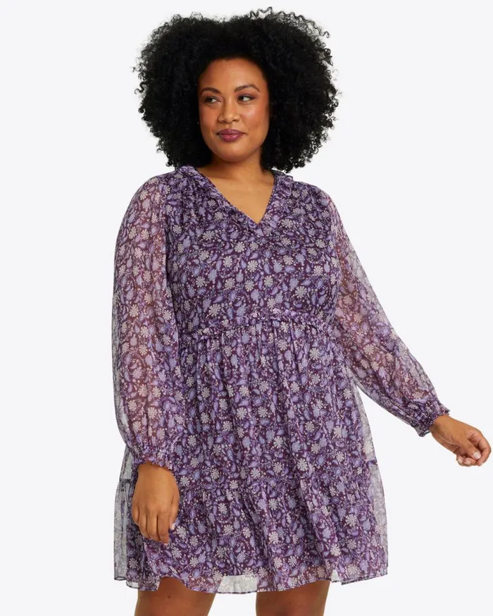 Draper James Extended Sizes Women Lorrie Mini Dress In Violet Paisley