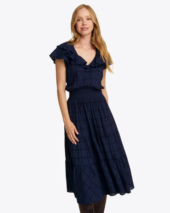Draper James Extended Sizes Women Marie Midi Dress In Pane Plaid