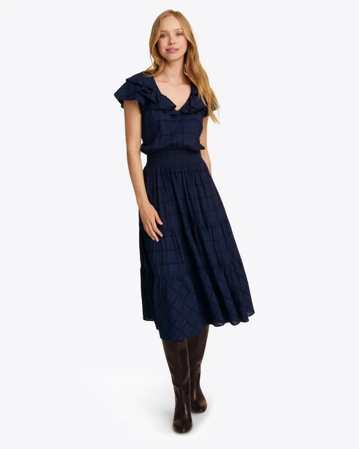 Draper James Extended Sizes Women Marie Midi Dress In Pane Plaid