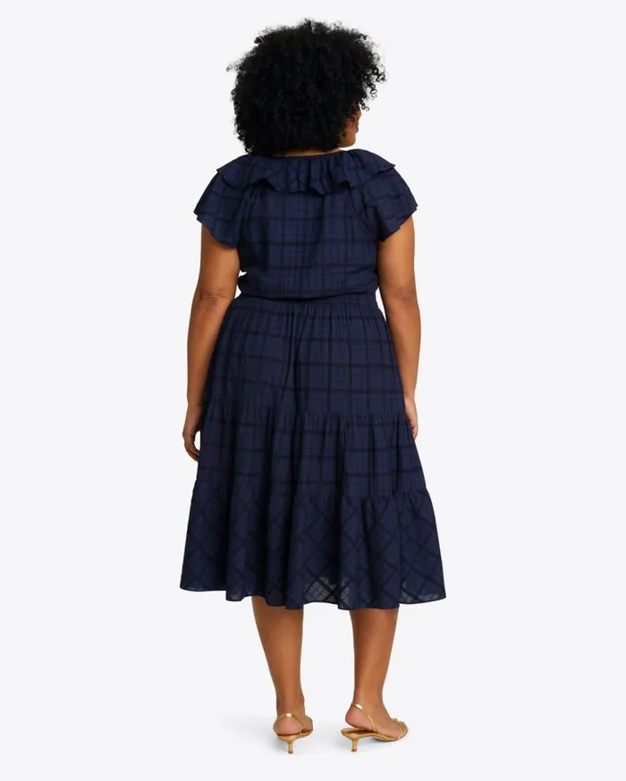 Draper James Extended Sizes Women Marie Midi Dress In Pane Plaid