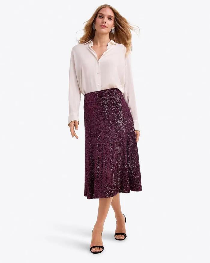 Draper James Extended Sizes Women Midi Skirt In Sequins
