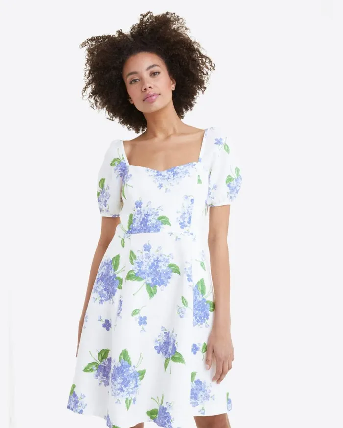 Draper James Extended Sizes Women Shelly Dress In Linen Hydrangea