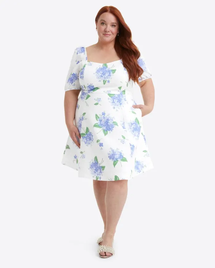 Draper James Extended Sizes Women Shelly Dress In Linen Hydrangea