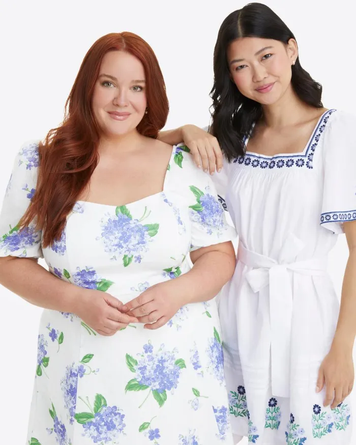 Draper James Extended Sizes Women Shelly Dress In Linen Hydrangea