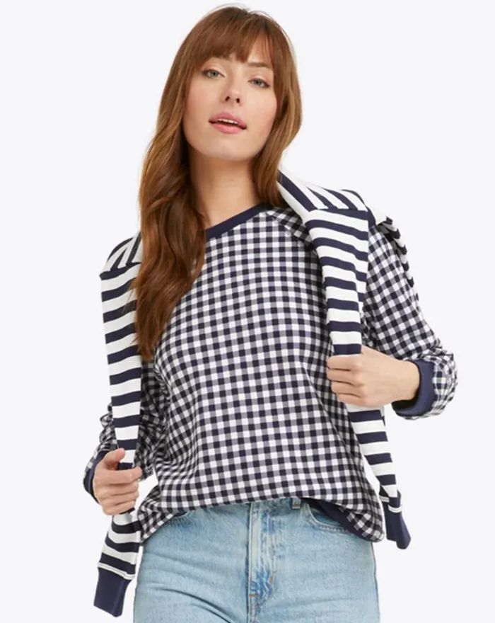 Draper James Lounge and Pajamas Women Natalie Sweatshirt In Gingham