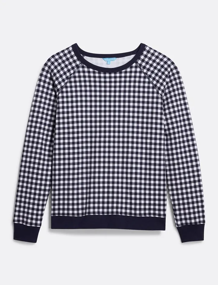 Draper James Lounge and Pajamas Women Natalie Sweatshirt In Gingham
