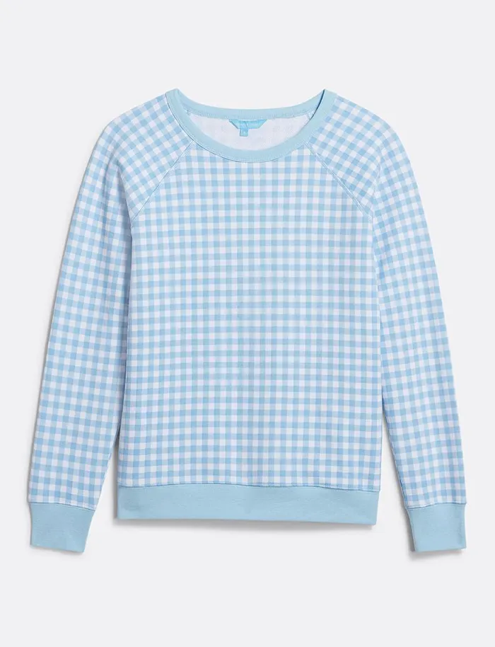 Draper James Lounge and Pajamas Women Natalie Sweatshirt In Gingham