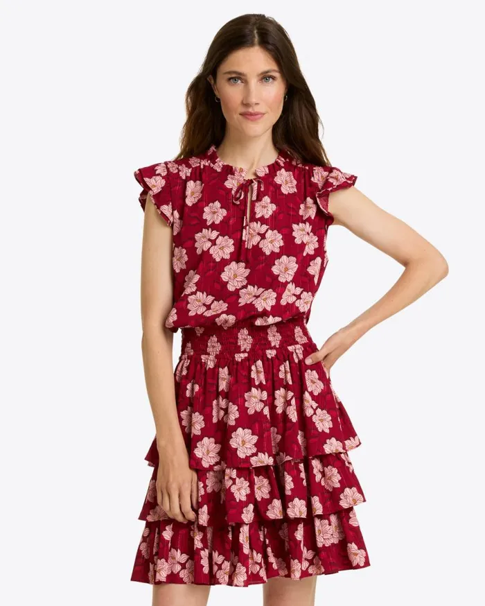 Draper James Mini Women Alana Tiered Dress In Lurex Crepe