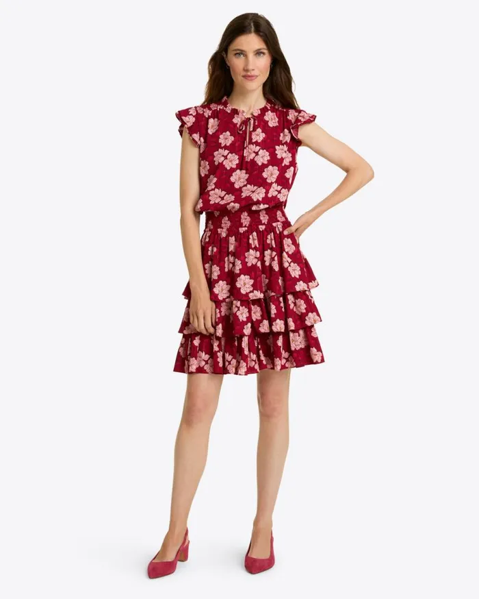 Draper James Mini Women Alana Tiered Dress In Lurex Crepe