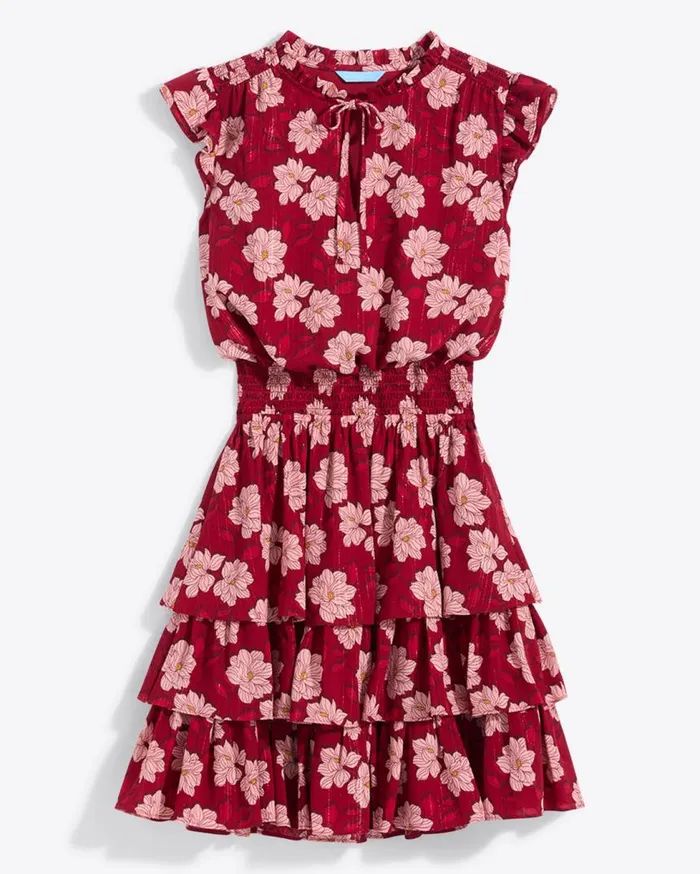 Draper James Mini Women Alana Tiered Dress In Lurex Crepe