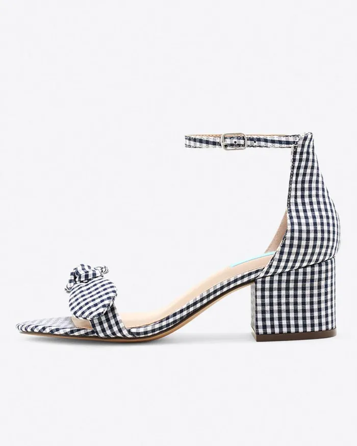 Draper James Shoes Women Preston Sandal In Navy Gingham