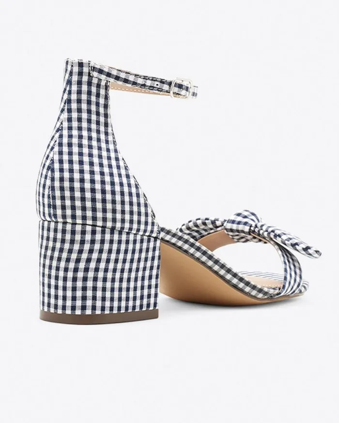 Draper James Shoes Women Preston Sandal In Navy Gingham