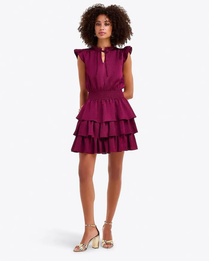 Draper James Sweaters Women Alana Tiered Dress In Hammered Satin