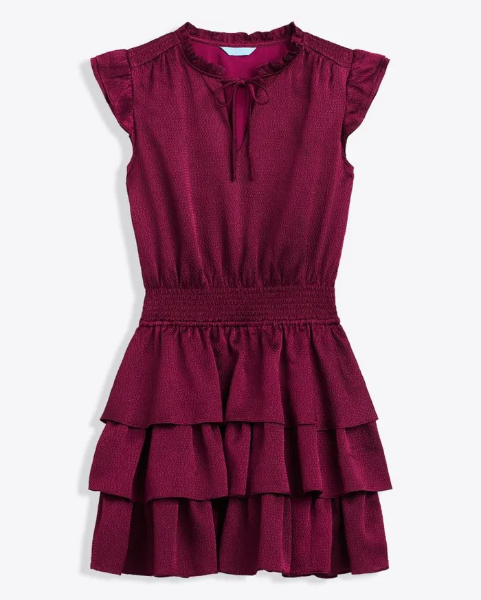 Draper James Sweaters Women Alana Tiered Dress In Hammered Satin