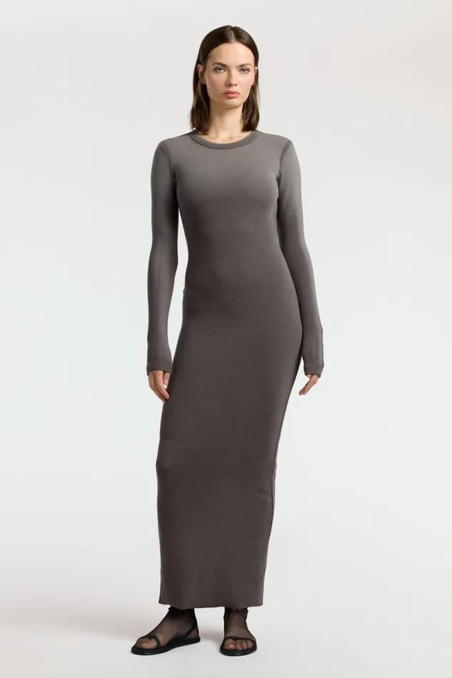 Dresses Skirts Women COTTON CITIZEN Verona Crewneck Maxi Dress Stone Cast Dresses Skirts Women COTTON CITIZEN Verona Crewneck Maxi Dress Stone Cast