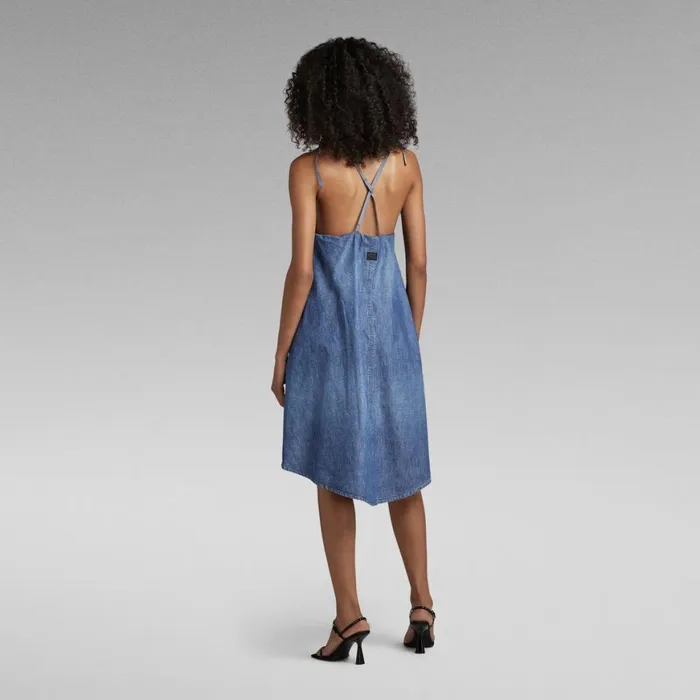 Dresses Women GStar RAW Premium Para Simple Short Dress Faded Ionic Blue