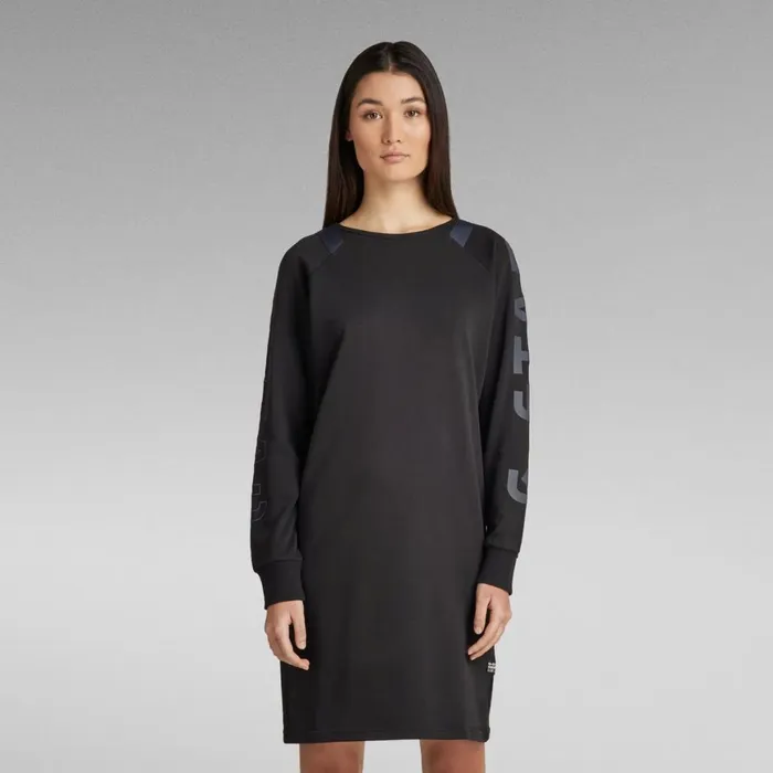 Dresses Women GStar RAW Sleeve Print Tweater Dark Black