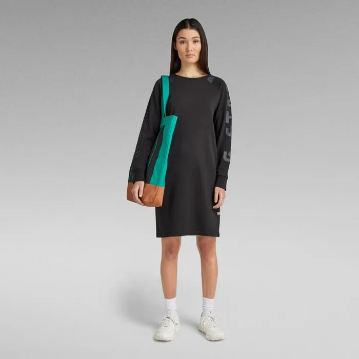 Dresses Women GStar RAW Sleeve Print Tweater Dark Black