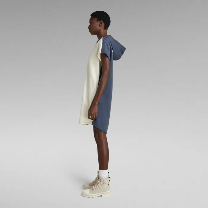 Dresses Women GStar RAW Sobiru Hoodie Sweat Dress Fantem Bluepapyrus Color Block