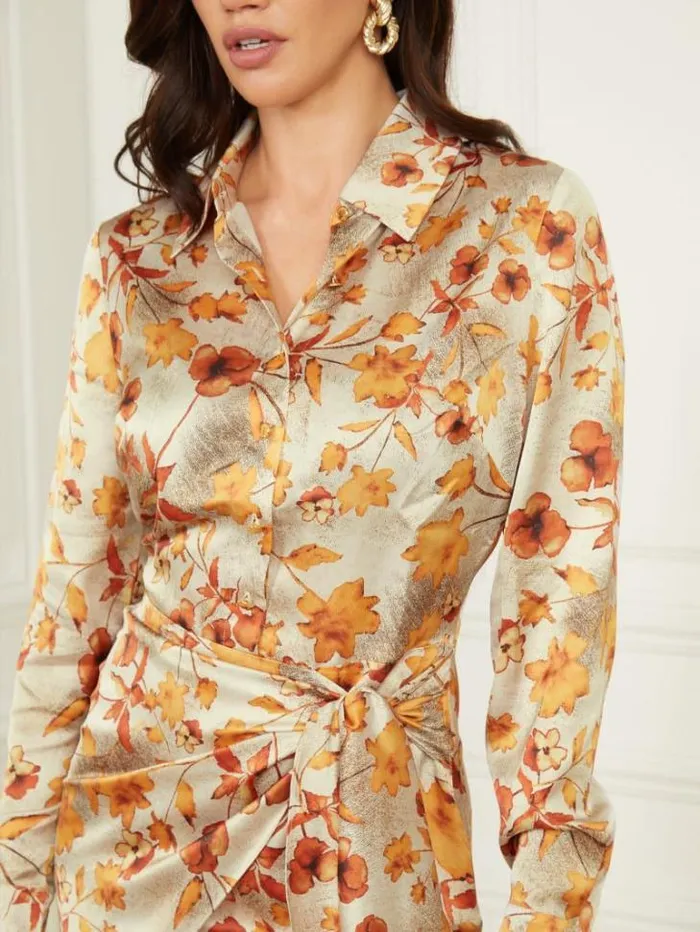 Dresses Women Marciano Autumn Dusk Dress Autumn Dusk Print Dresses Women Marciano Autumn Dusk Dress Autumn Dusk Print
