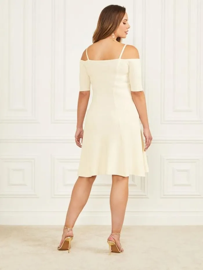 Dresses Women Marciano Tessa ColdShoulder Sweater Dress Sandy Shore Dresses Women Marciano Tessa ColdShoulder Sweater Dress Sandy Shore