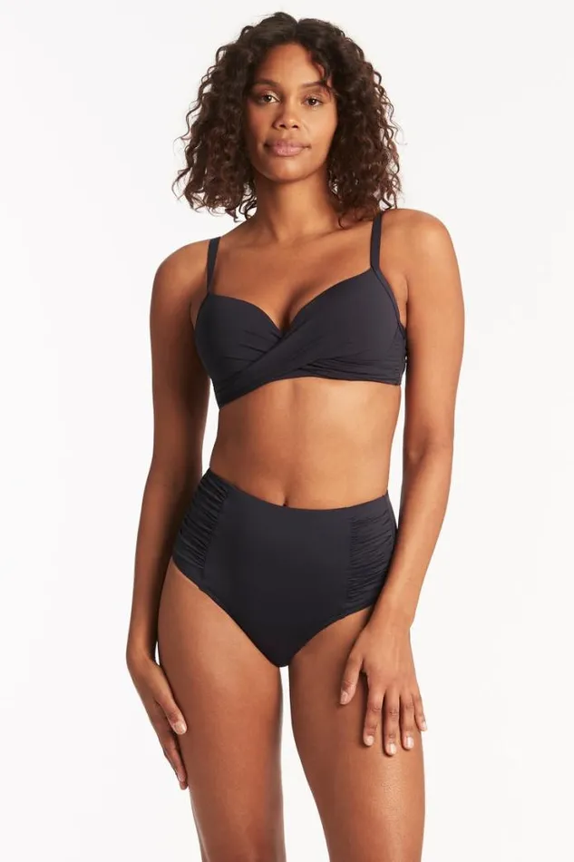 Eco Essentials High Waist Gathered Side Pant Eco Essentials Night Sky Women Sea Level Bottoms