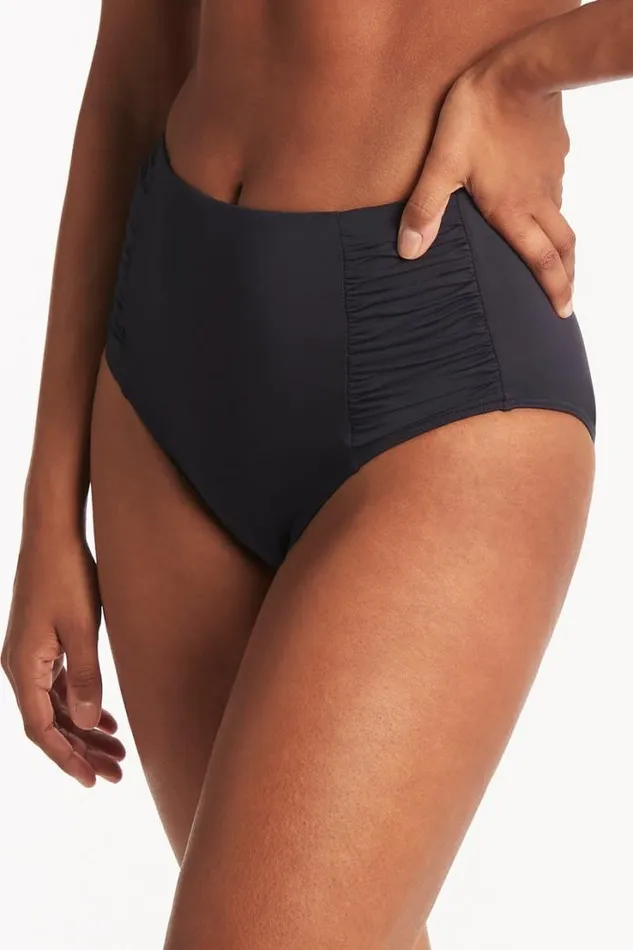 Eco Essentials High Waist Gathered Side Pant Eco Essentials Night Sky Women Sea Level Bottoms