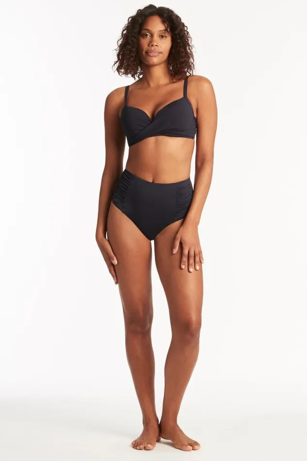 Eco Essentials High Waist Gathered Side Pant Eco Essentials Night Sky Women Sea Level Bottoms
