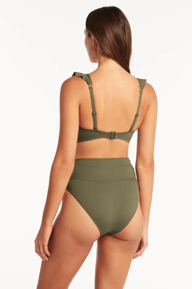 Eco Essentials Wrap High Waist Pant Eco Essentials Khaki Women Sea Level Bottoms