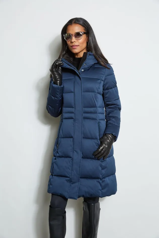 Elie Tahari Coats Tahari Stitched Hooded Puffer Coat 8211 Do Not Post Online Navy 8211 Women