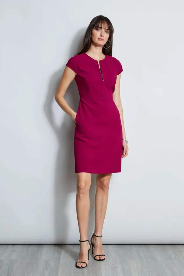 Elie Tahari Dresses and Jumpsuits Chain Zip Dart Dress Boysenberry 8211 Women