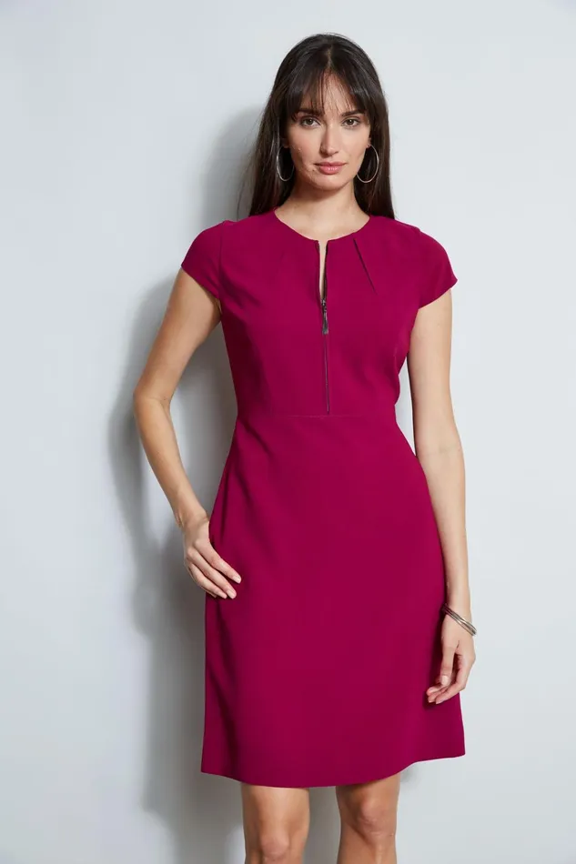 Elie Tahari Dresses and Jumpsuits Chain Zip Dart Dress Boysenberry 8211 Women